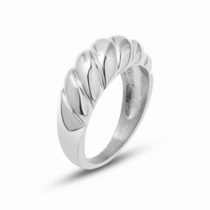 Stainless Steel Weaving Twisted Dome Ring